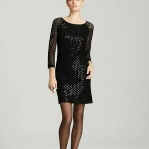 Lilly Pulitzer Aaliyah Putting On The Glitz Black Sequin Mini Dress Women Size 2